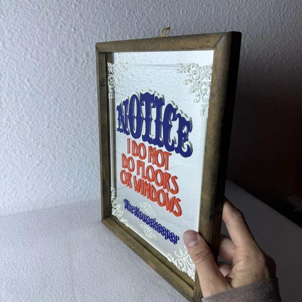 Vintage Housekeeper Notice I Do Not Do Floors Or Windows Bar Mirror Wall Art